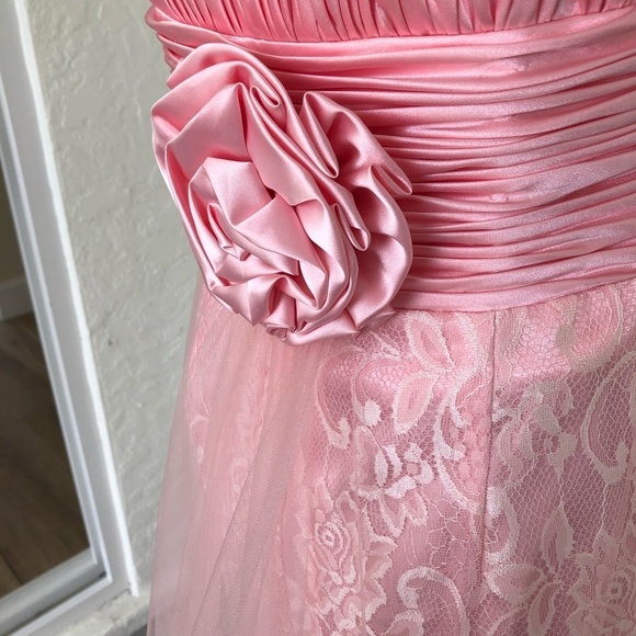 Alyce Paris Pink Etherial Lace Prom Pageant Gown Dress Womens 6 - Picture 10 of 11